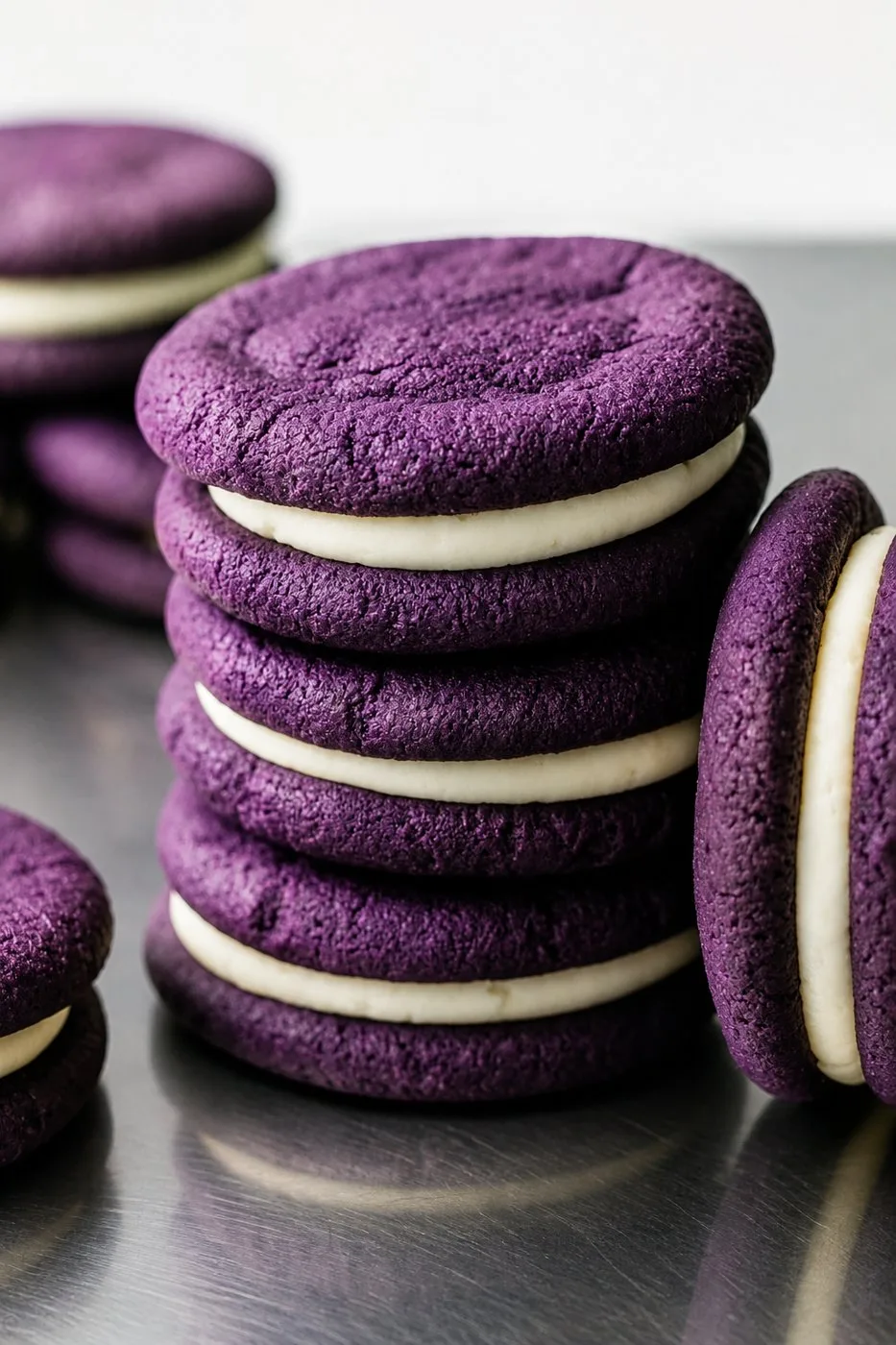 Biscuits Oreo Ube faits maison – gaufrettes ube violettes avec ganache chocolat blanc | Ube Nolia