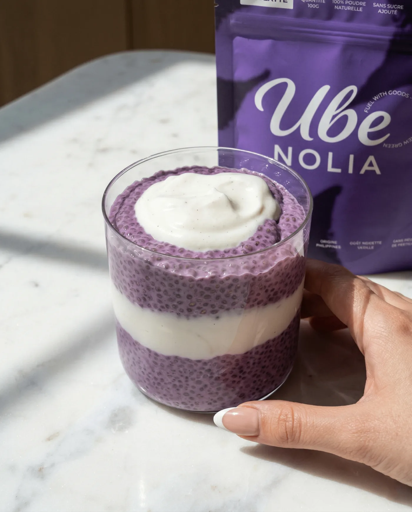 Le meilleur Ube Chia Pudding – recette ube chia pudding terminée sac de poudre d'ube | Ube Nolia